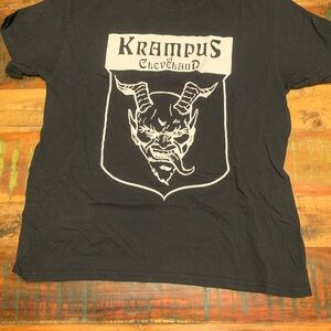 Krampus Cleveland Black TShirt Large Ohio Christmas Cotton German Halloween goat